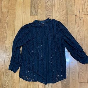 The kooples black eyelet blouse